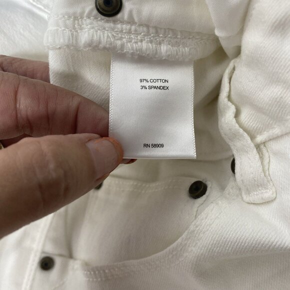 A Loves A Womens’ White Denim Jeans sz 31 NWT Stretchy Button Front Ankle Skinny - Picture 5 of 10